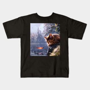 The Sad and Cute German Rex Kitten Kids T-Shirt